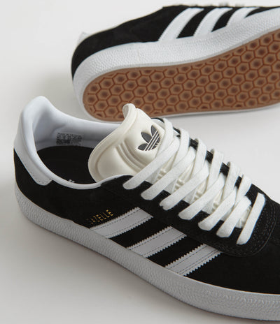 Adidas Gazelle Adv Shoes - Core Black / White / Gold Metallic