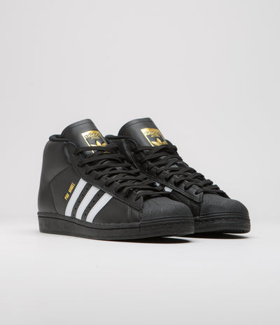 Adidas Pro Model ADV Shoes in Core Black and FTWR White / Gold Metallic