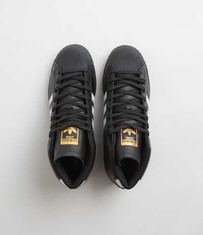 Adidas Pro Model ADV Shoes in Core Black and FTWR White / Gold Metallic