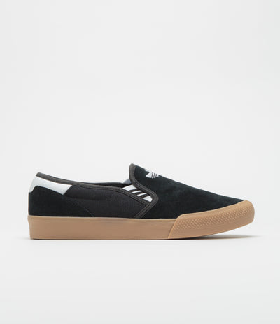Adidas Shmoofoil Slip Shoes in Core Black and FTWR White / Gum4