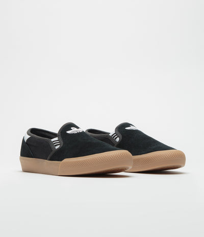 Adidas Shmoofoil Slip Shoes in Core Black and FTWR White / Gum4