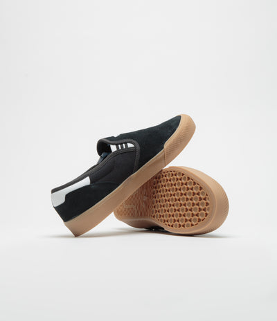 Adidas Shmoofoil Slip Shoes in Core Black and FTWR White / Gum4