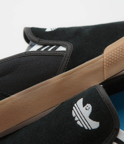 Adidas Shmoofoil Slip Shoes in Core Black and FTWR White / Gum4