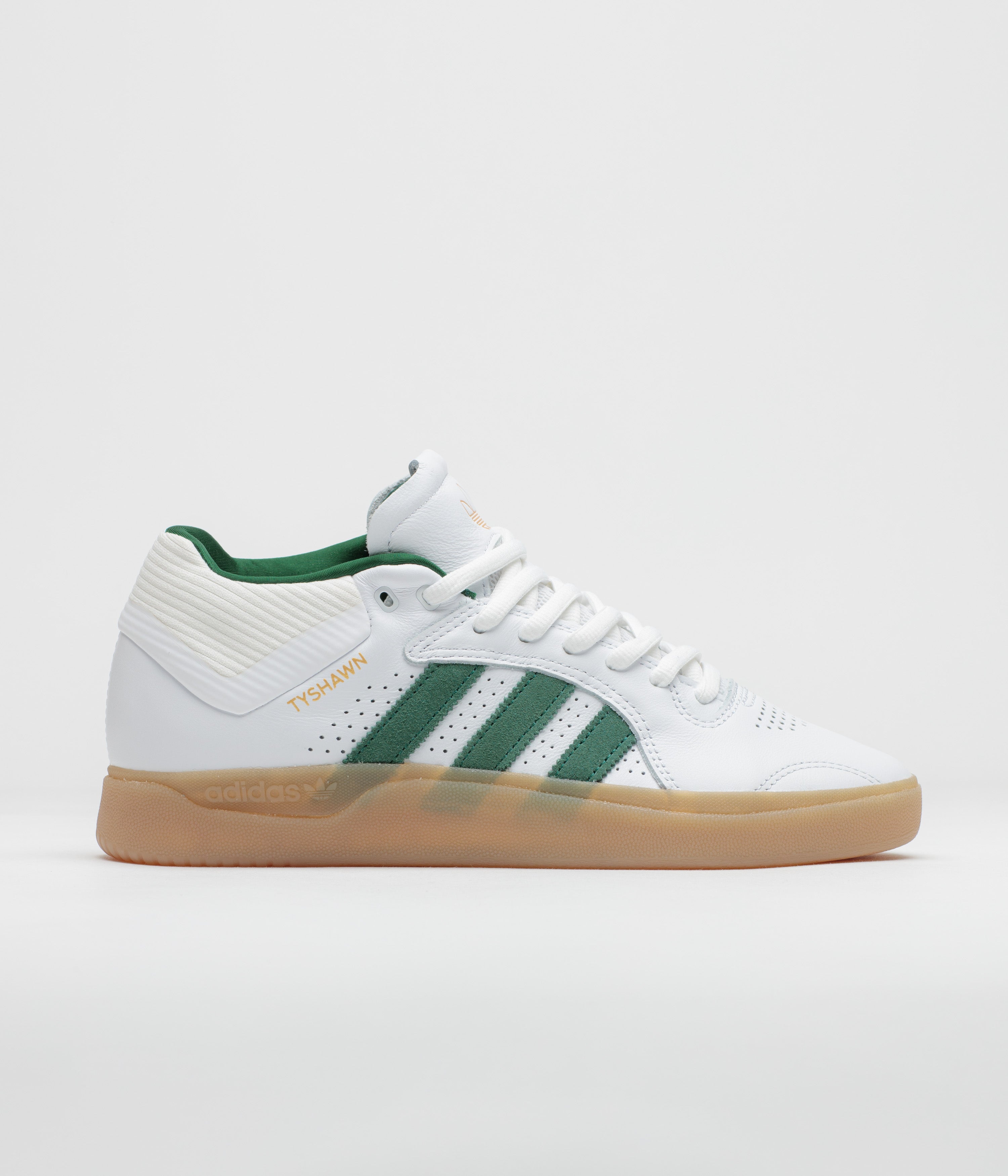 Adidas Tyshawn Shoes in FTWR White and Collegiate Green / Gum4