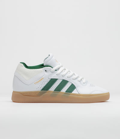 Adidas Tyshawn Shoes in FTWR White and Collegiate Green / Gum4