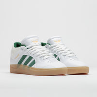 Adidas Tyshawn Shoes in FTWR White and Collegiate Green / Gum4 thumbnail