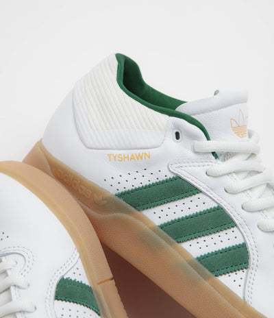 Adidas Tyshawn Shoes in FTWR White and Collegiate Green / Gum4