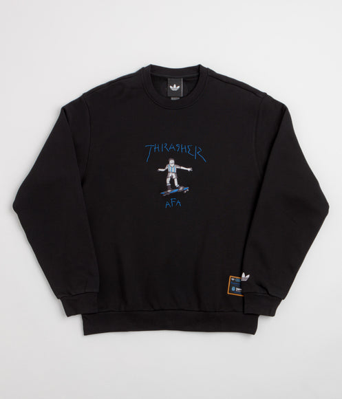 Adidas x Thrasher x AFA Gonz Crewneck Sweatshirt - Black