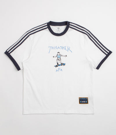 Adidas x Thrasher x AFA Gonz Ringer T-Shirt in Core White