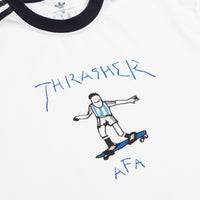 Adidas x Thrasher x AFA Gonz Ringer T-Shirt in Core White thumbnail