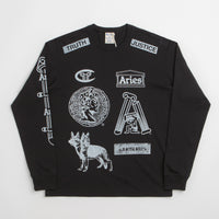 Aries x Champion Sponsor Long Sleeve T-Shirt in Black thumbnail