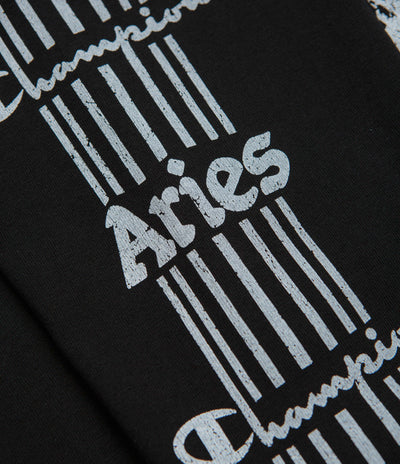 Aries x Champion Sponsor Long Sleeve T-Shirt in Black