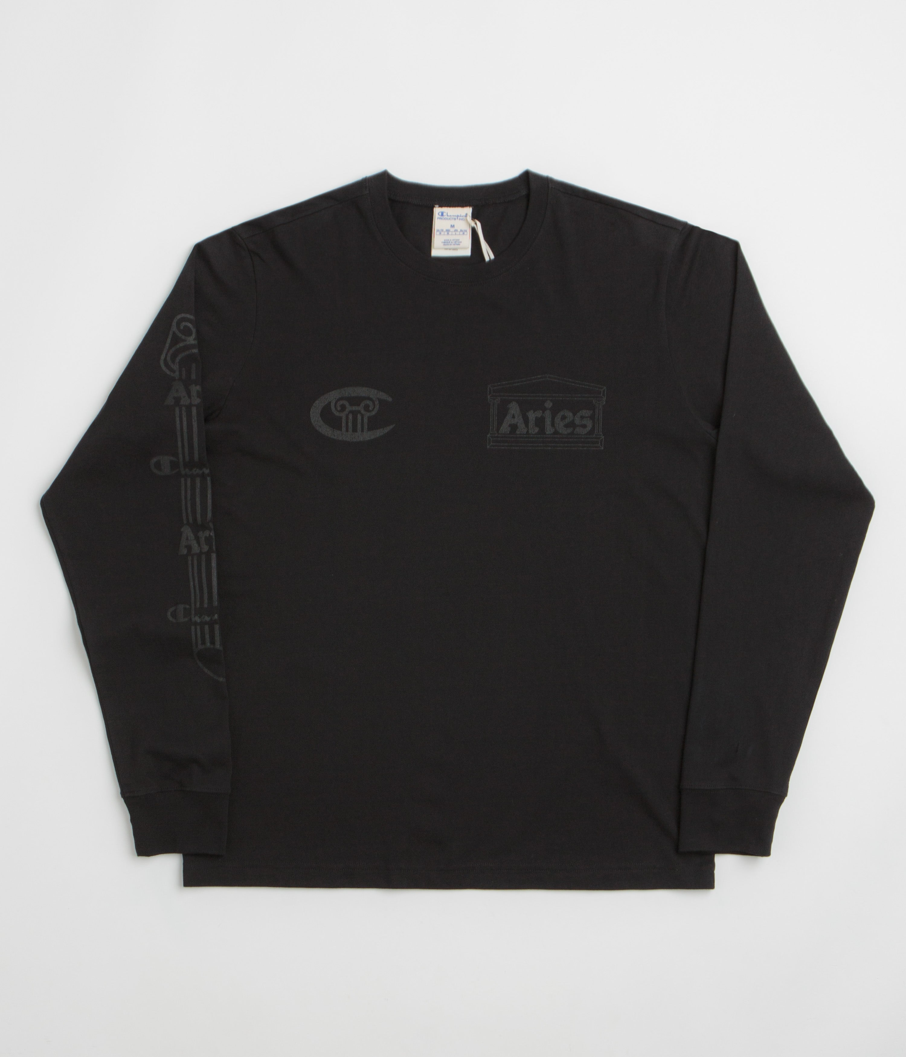 Aries x Champion Stars Long Sleeve T-Shirt in Black