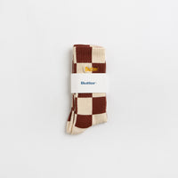 Butter Goods Checkered Socks - Cream / Burgundy thumbnail
