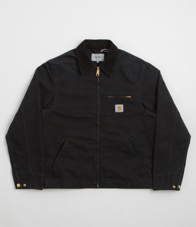 Carhartt Detroit Jacket in Black and Black Stone Canvas