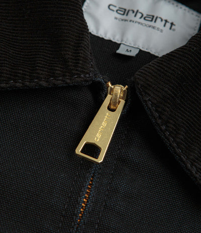 Carhartt Detroit Jacket in Black and Black Stone Canvas