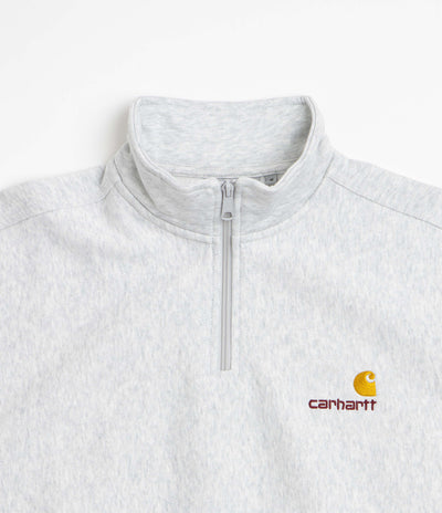 Carhartt Half Zip American Script Sweatshirt - Ash Heather