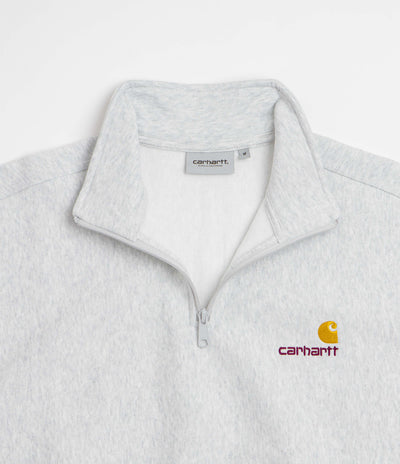 Carhartt Half Zip American Script Sweatshirt - Ash Heather
