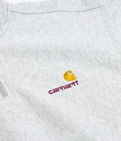 Carhartt Half Zip American Script Sweatshirt - Ash Heather