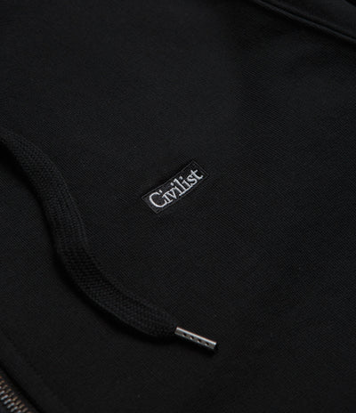 Civilist Studded Heavy Zip Hoodie in Black