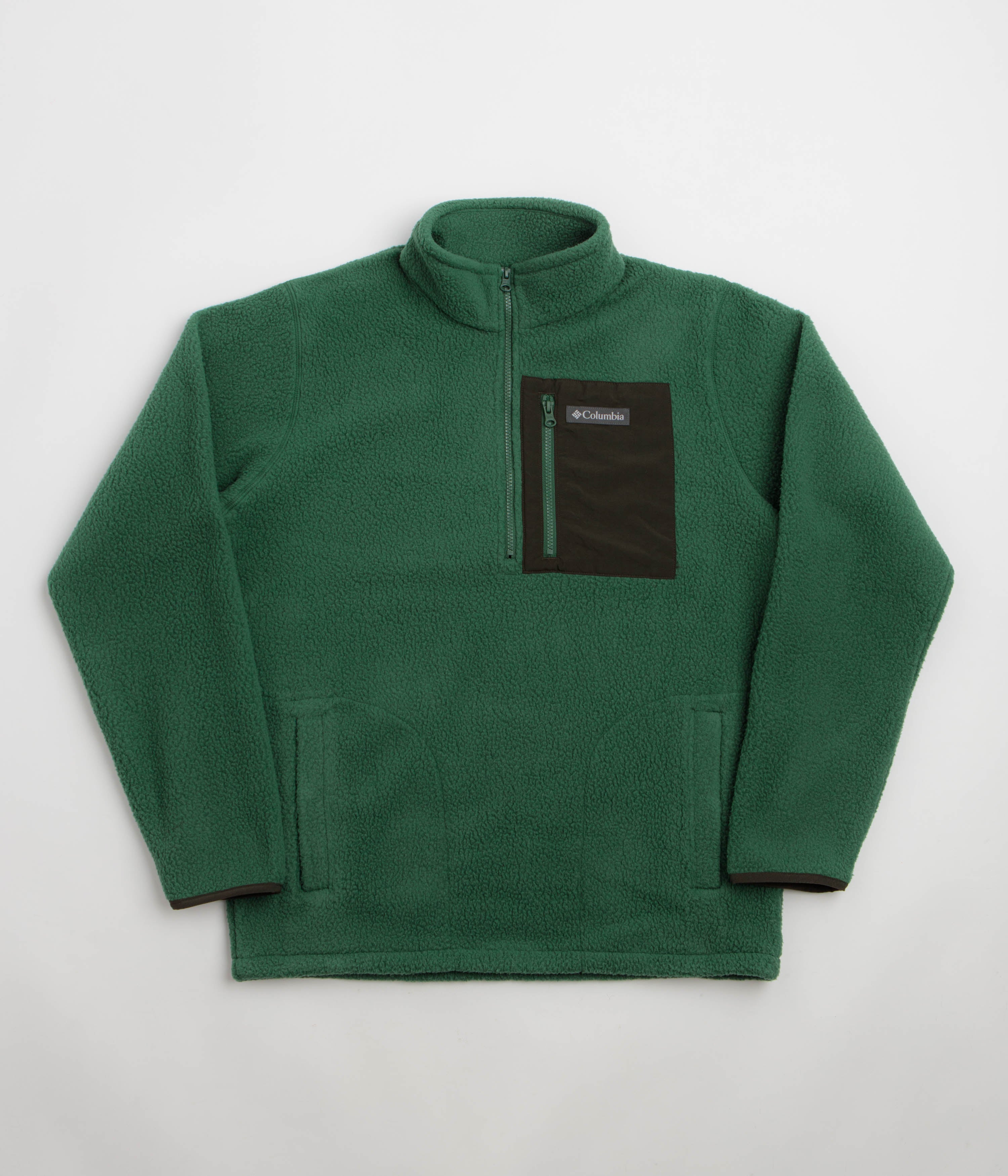 Columbia Jasper Ridge Pebbled Half Zip Fleece in Rain Forest and Greenscape