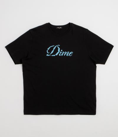 Dime Cursive Paper Cut T-Shirt - Black