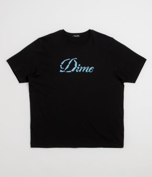 Dime Cursive Paper Cut T-Shirt - Black