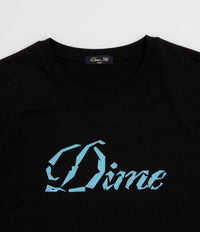 Dime Cursive Paper Cut T-Shirt - Black | flatspot