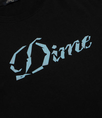 Dime Cursive Paper Cut T-Shirt - Black
