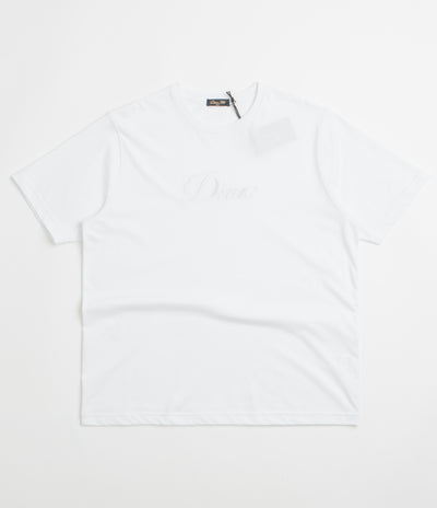 Dime Cursive T-Shirt in White and Grey