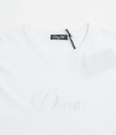 Dime Cursive T-Shirt in White and Grey