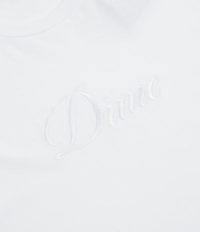 Dime Cursive T-Shirt in White and Grey