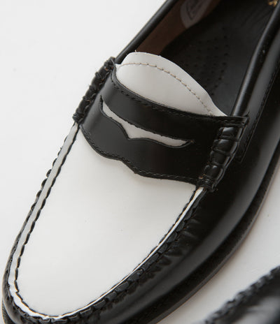 G.H. Bass Womens Weejun Penny Shoes in Black and White