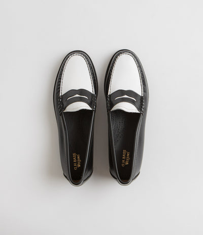 G.H. Bass Womens Weejun Penny Shoes in Black and White