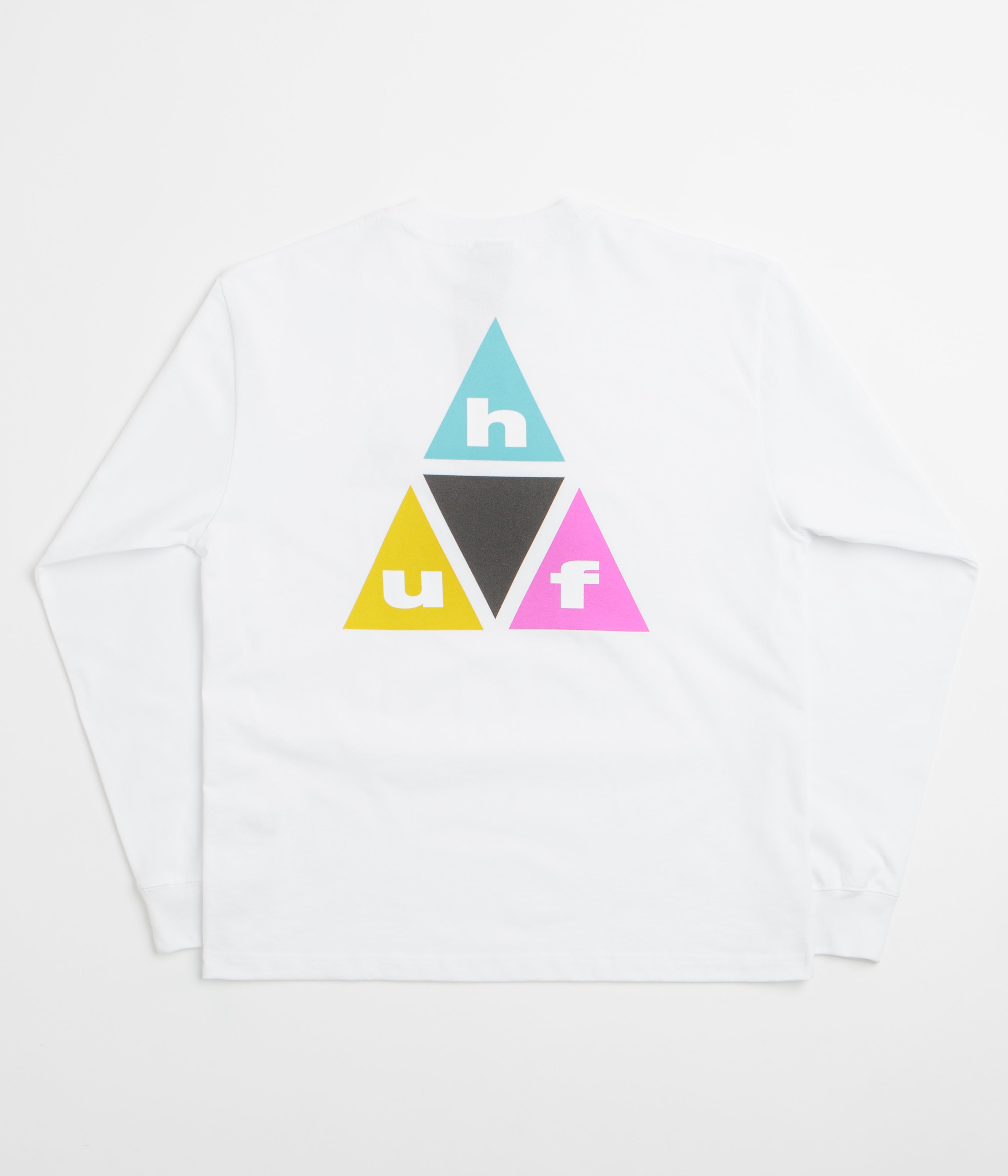 HUF Prism Triple Triangle Long Sleeve T-Shirt - White / Black
