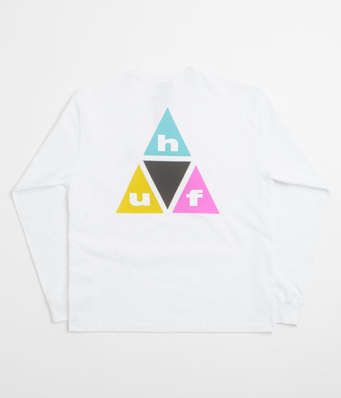 HUF Prism Triple Triangle Long Sleeve T-Shirt - White / Black