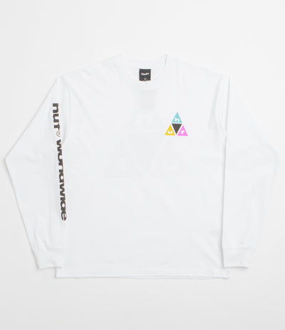 HUF Prism Triple Triangle Long Sleeve T-Shirt - White / Black