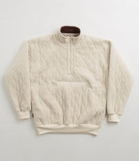 Magenta Lunar Quilted High Neck Sweatshirt in Natural