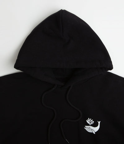 Magenta Whale Plant Hoodie - Black