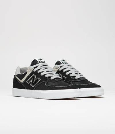 New Balance Numeric 574 Shoes in Black and Grey