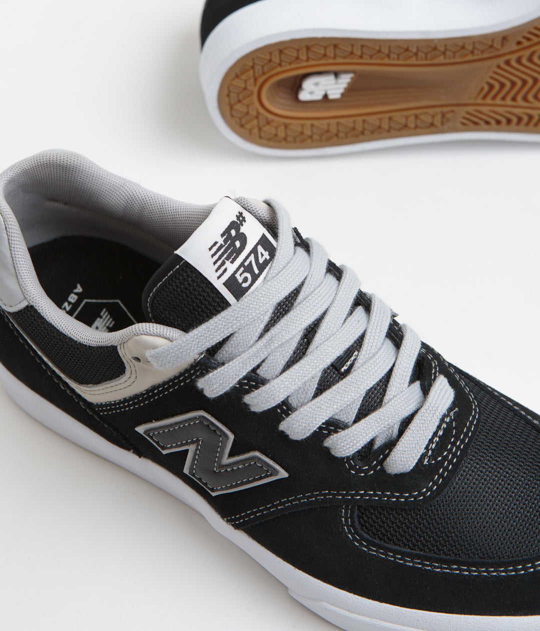 New Balance Numeric 574 Shoes - Black / Grey | Flatspot