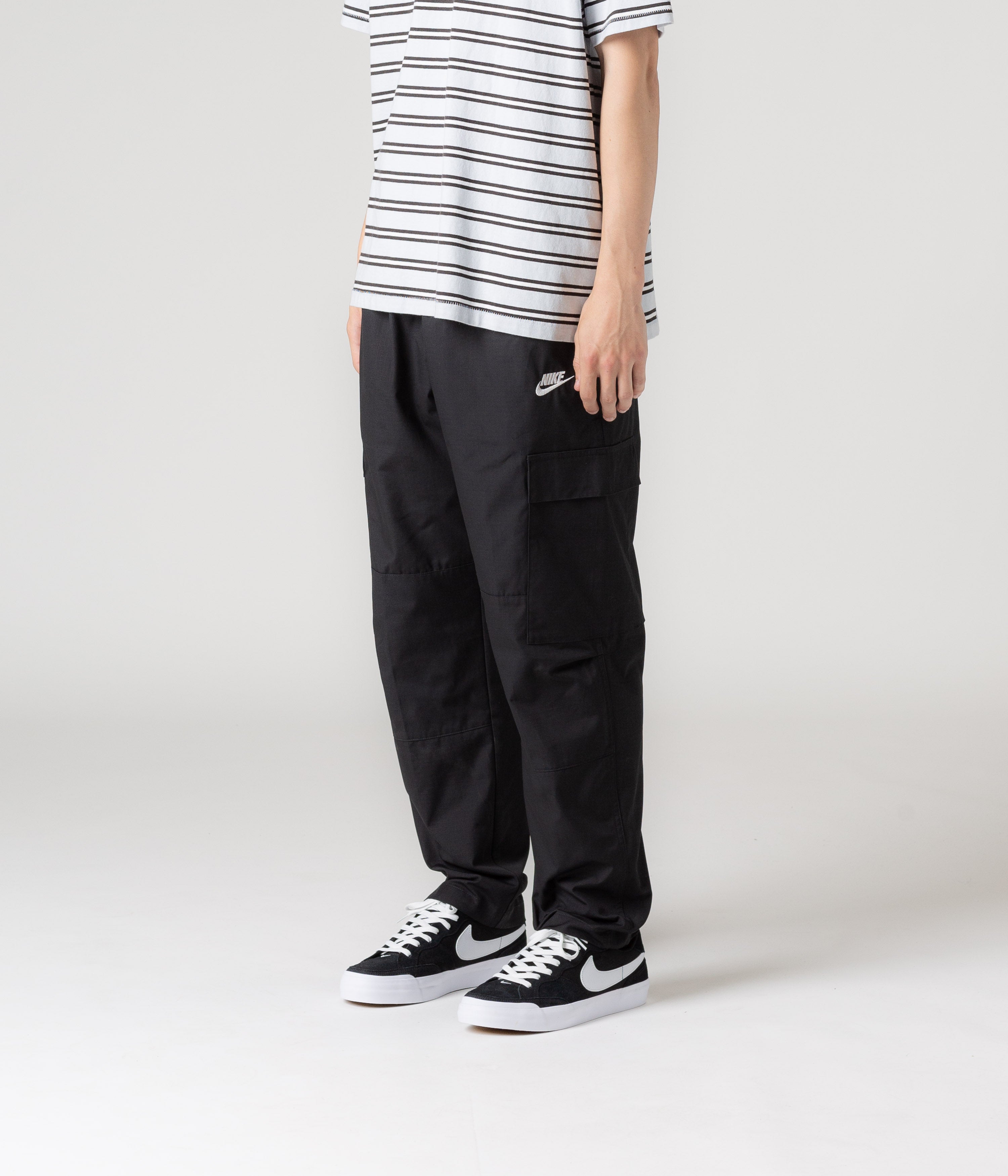 Nike Club Cargo Pants - Black / White | Flatspot