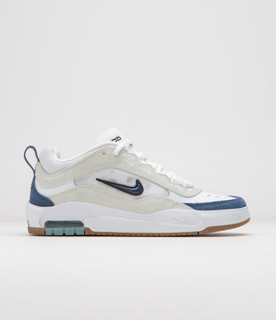 Nike SB Air Max Ishod Shoes in White and Navy and Summit White - Black