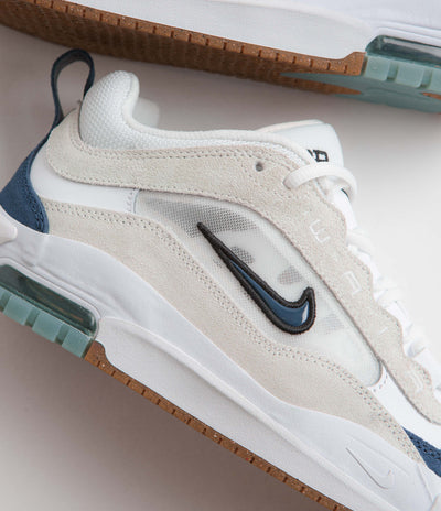 Nike SB Air Max Ishod Shoes in White and Navy and Summit White - Black