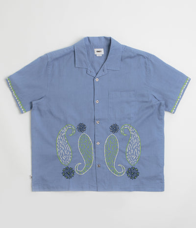 Obey Quentin Short Sleeve Shirt in Colony Blue Multi