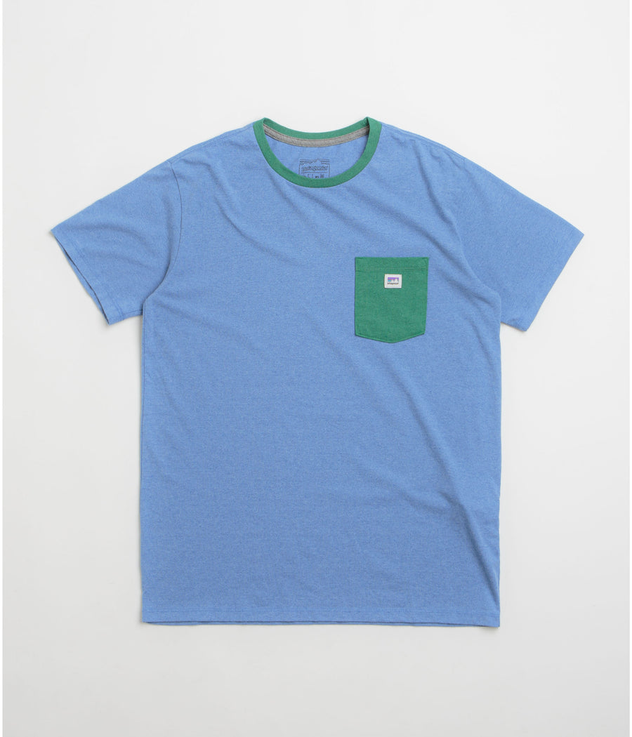 Patagonia Shop Sticker Pocket Responsibili-Tee T-Shirt in Abundant Blue