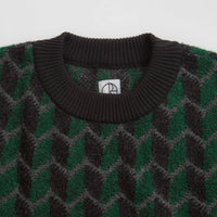 Polar Zig Zag Knit Sweatshirt - Black / Dark Teal thumbnail