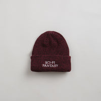 Sci-Fi Fantasy Mixed Yarn Logo Beanie in Red and Black thumbnail