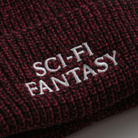 Sci-Fi Fantasy Mixed Yarn Logo Beanie in Red and Black thumbnail