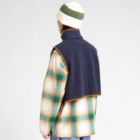 Workware Life Fleece Vest in Navy and Brown thumbnail